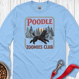 Standard Poodle Zoomies Club Black Long Sleeve Shirt Gift For Dog Lover