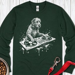 Irish Wolfhound DJ Long Sleeve Shirt Gift For Dog Lover