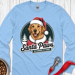 Santa Paws Golden Retriever Long Sleeve Shirt Gift For Dog Lover