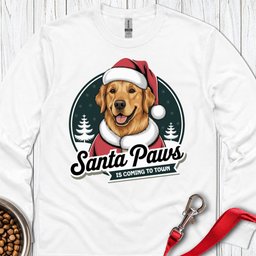 Santa Paws Golden Retriever Long Sleeve Shirt Gift For Dog Lover