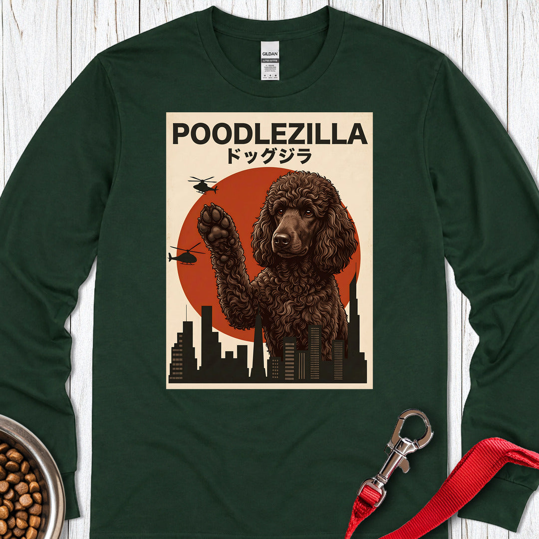 Standard Poodle Poodlezilla Chocolate Long Sleeve Shirt Gift For Dog Lover