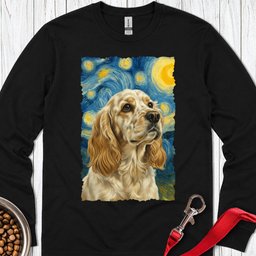 Lemon Roan Cocker Spaniel Starry Night Long Sleeve Shirt Gift For Dog Lover