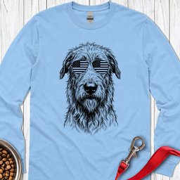 Irish Wolfhound USA Long Sleeve Shirt Gift For Dog Lover