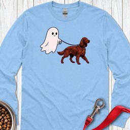 Irish Setter Ghost Walk Long Sleeve Shirt Gift For Dog Lover