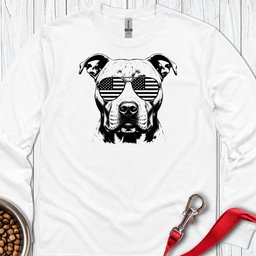 Pitbull Flag Shades Long Sleeve Shirt Gift For Dog Lover