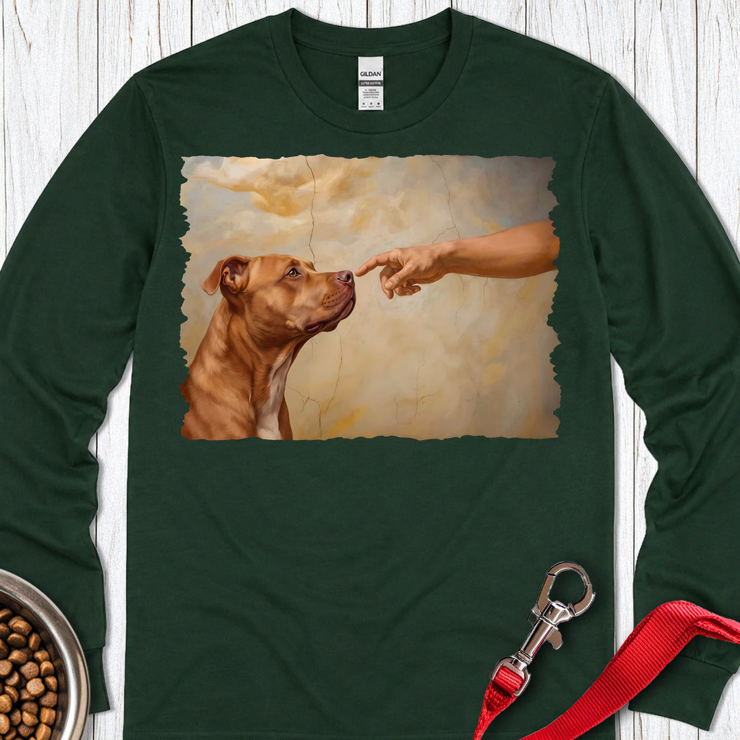 Pitbull Red Nose Creation Long Sleeve Shirt Gift For Dog Lover
