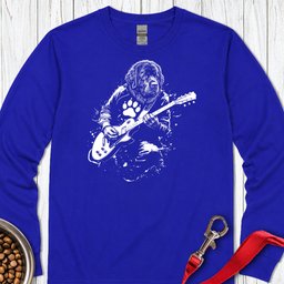 Newfoundland Guitar Long Sleeve Shirt Gift For Dog Lover