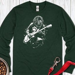 Newfoundland Guitar Long Sleeve Shirt Gift For Dog Lover