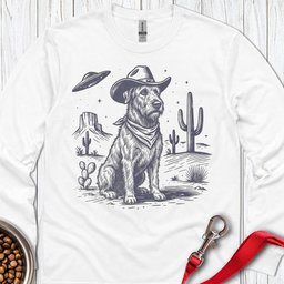 Irish Wolfhound Cowboy Long Sleeve Shirt Gift For Dog Lover