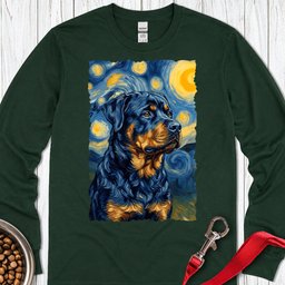 Rottweiler Van Gogh Long Sleeve Shirt Gift For Dog Lover