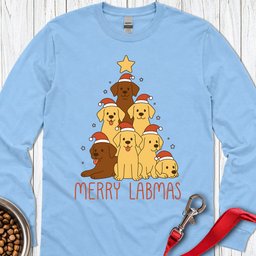 Labrador Christmas Tree Long Sleeve Shirt Gift For Dog Lover