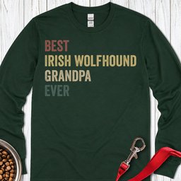 Irish Wolfhound Grandpa Long Sleeve Shirt Gift For Grandpa