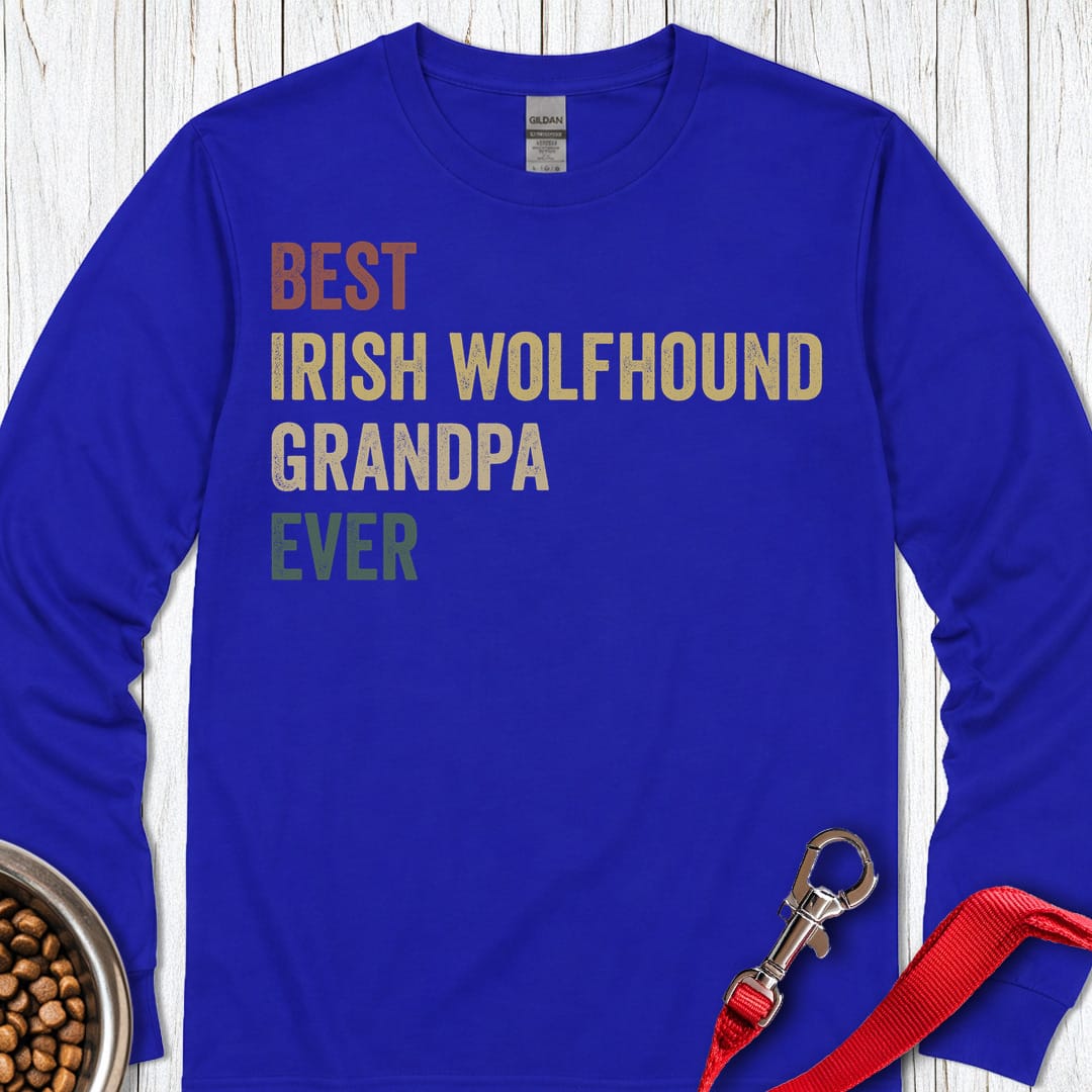 Irish Wolfhound Grandpa Long Sleeve Shirt Gift For Grandpa