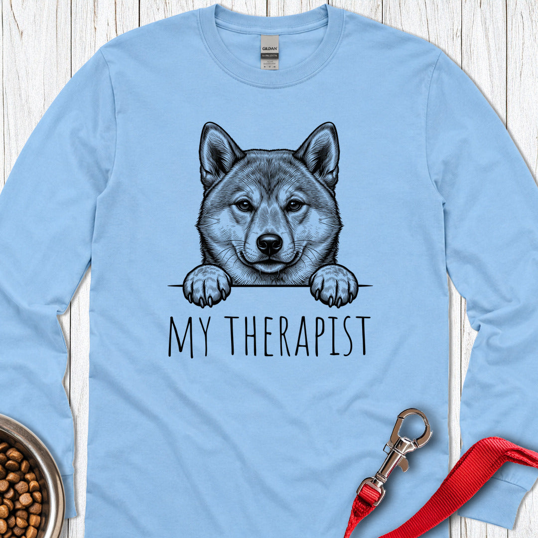 Shiba Inu Therapist Long Sleeve Shirt Gift For Dog Lover