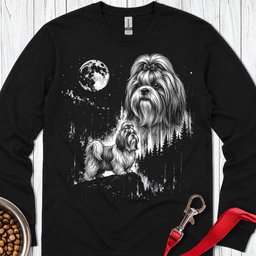 Shih Tzu Moonlight Long Sleeve Shirt Gift For Dog Lover