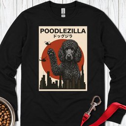 Standard Poodle Poodlezilla Black Long Sleeve Shirt Gift For Dog Lover