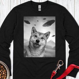 Shiba Inu Ufo Long Sleeve Shirt Gift For Dog Lover
