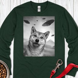 Shiba Inu Ufo Long Sleeve Shirt Gift For Dog Lover
