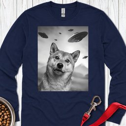 Shiba Inu Ufo Long Sleeve Shirt Gift For Dog Lover