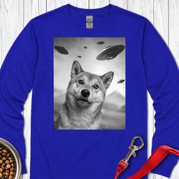 Shiba Inu Ufo Long Sleeve Shirt Gift For Dog Lover