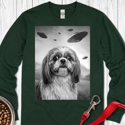 Shih Tzu Ufo Long Sleeve Shirt Gift For Dog Lover