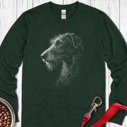 Irish Wolfhound Portrait Long Sleeve Shirt Gift For Dog Lover