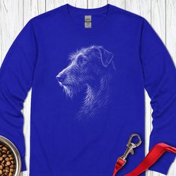Irish Wolfhound Portrait Long Sleeve Shirt Gift For Dog Lover