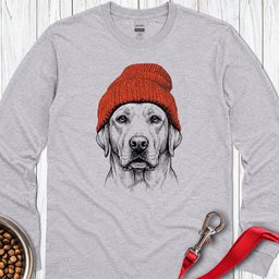 Labrador Beanie Long Sleeve Shirt Gift For Dog Lover