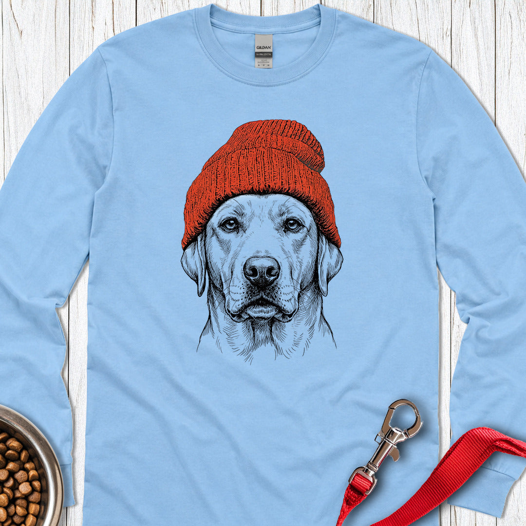 Labrador Beanie Long Sleeve Shirt Gift For Dog Lover