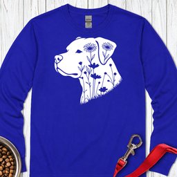 Pitbull Flowers Long Sleeve Shirt Gift For Dog Lover