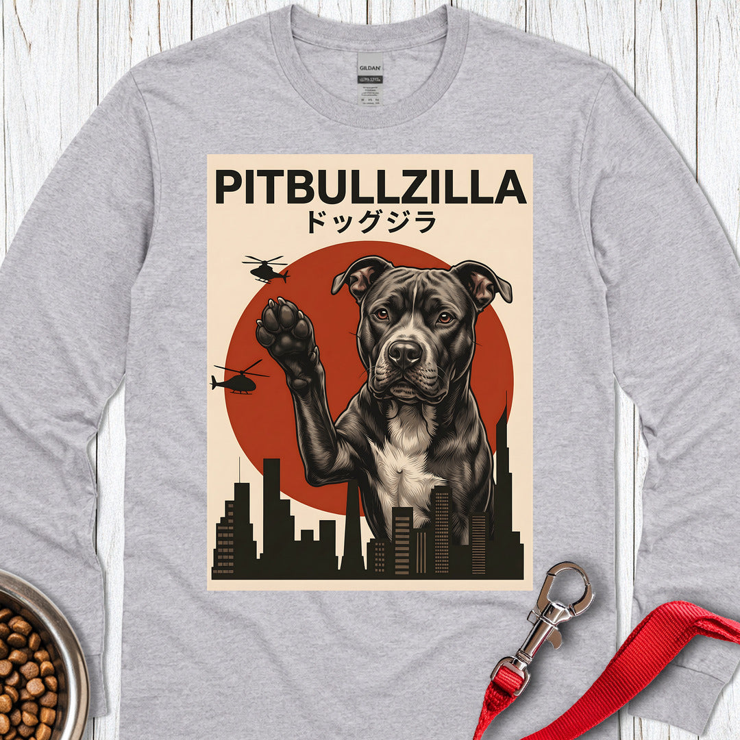 Pitbullzilla Long Sleeve Shirt Gift For Dog Lover
