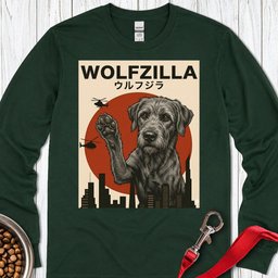 Irish Wolfzilla Long Sleeve Shirt Gift For Dog Lover