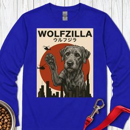 Irish Wolfzilla Long Sleeve Shirt Gift For Dog Lover