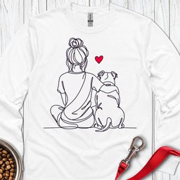 Pitbull Hug Long Sleeve Shirt Gift For Dog Lover