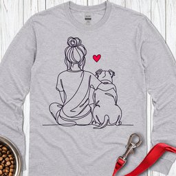 Pitbull Hug Long Sleeve Shirt Gift For Dog Lover