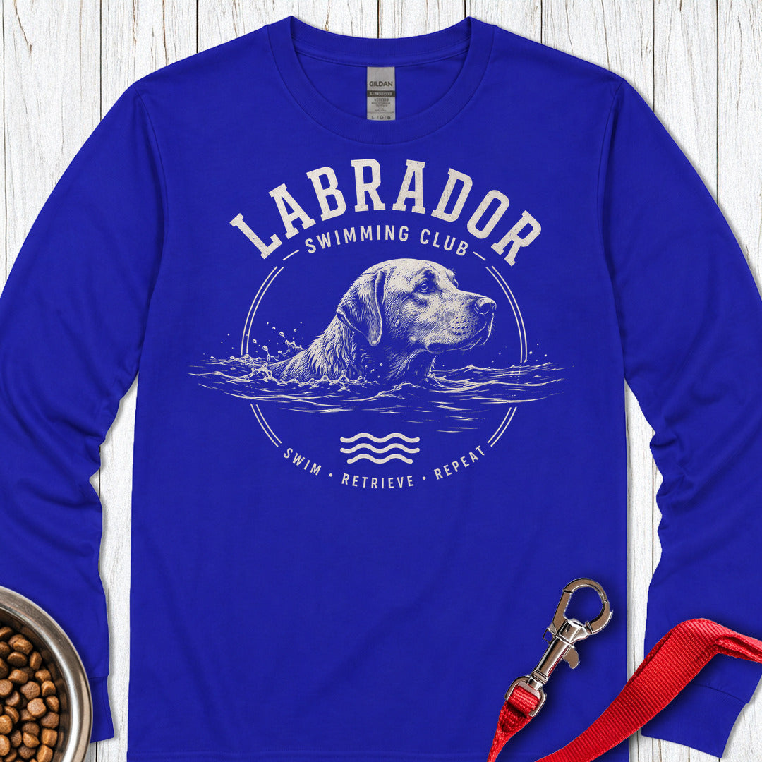 Labrador Swimming Club Long Sleeve Shirt Gift For Dog Lover