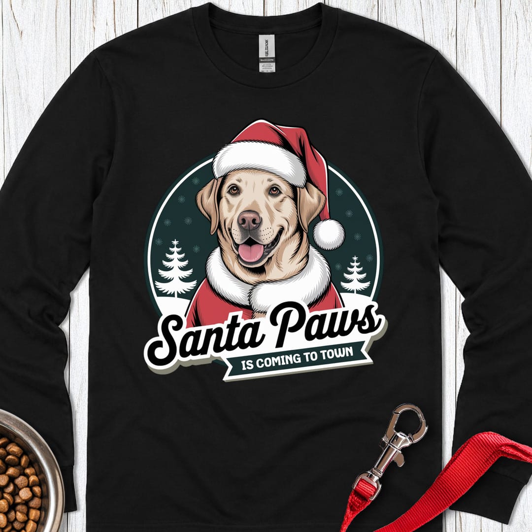 Santa Paws Labrador Long Sleeve Shirt Gift For Dog Lover