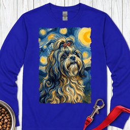 Shih Tzu Van Gogh Long Sleeve Shirt Gift For Dog Lover