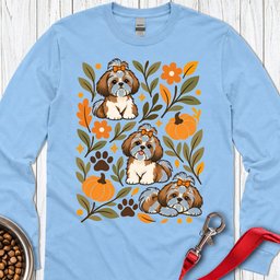 Shih Tzu Fall Long Sleeve Shirt Gift For Dog Lover