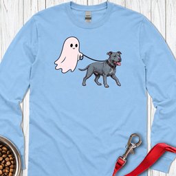 Pitbull Blue Ghost Walk Long Sleeve Shirt Gift For Dog Lover