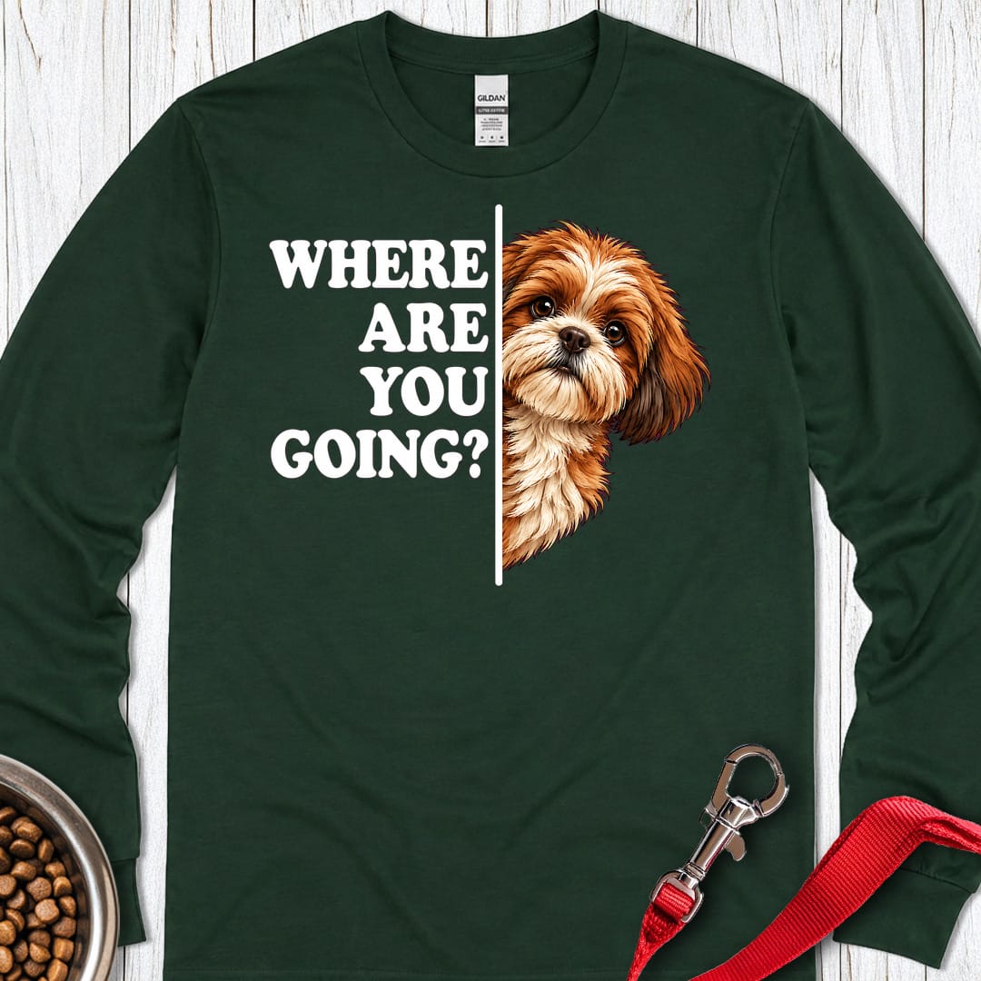 Red Shih Tzu Alert Long Sleeve Shirt Gift For Dog Lover