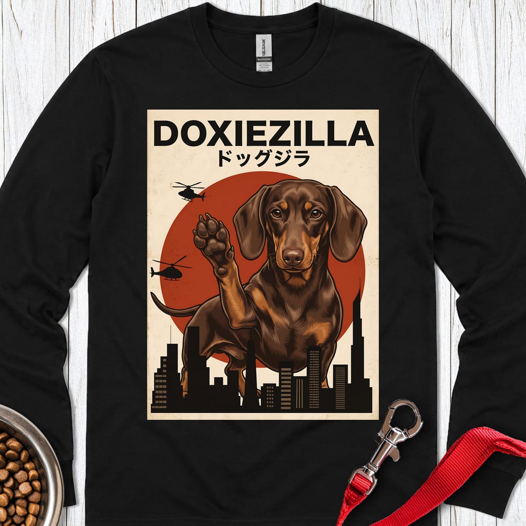Dachshund Doxiezilla Chocolate Long Sleeve Shirt Gift For Dog Lover