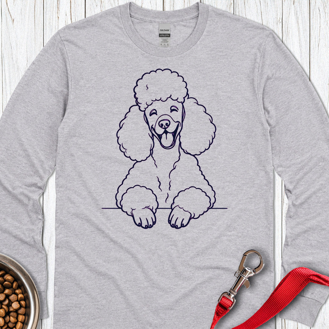 Standard Poodle Lineart Long Sleeve Shirt Gift For Dog Lover