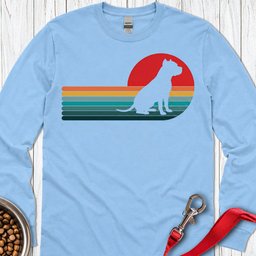 Pitbull Retro Sunset Long Sleeve Shirt Gift For Dog Lover