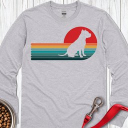 Pitbull Retro Sunset Long Sleeve Shirt Gift For Dog Lover