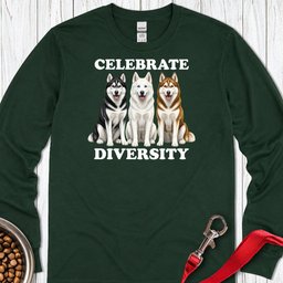 Siberian Huskies Celebrate Diversity Long Sleeve Shirt Gift For Dog Lover