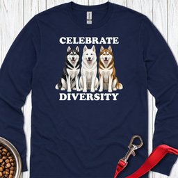 Siberian Huskies Celebrate Diversity Long Sleeve Shirt Gift For Dog Lover