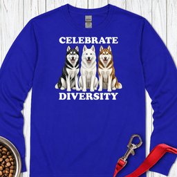 Siberian Huskies Celebrate Diversity Long Sleeve Shirt Gift For Dog Lover