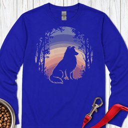 Shetland Sheepdog Forest Sunset Long Sleeve Shirt Gift For Dog Lover