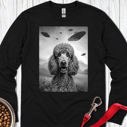 Standard Poodle Ufo Long Sleeve Shirt Gift For Dog Lover